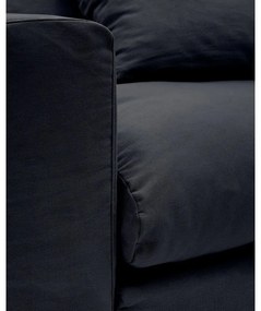 Antracytowy lniany fotel Nora – Kave Home