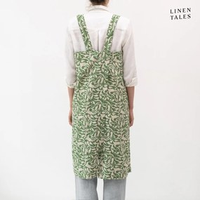 Lniany fartuch Evergreen Damask – Linen Tales