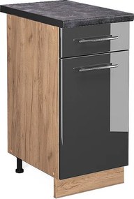 Szafka dolna do kuchni antracyt wysoki połysk 40x60x82 fame-line