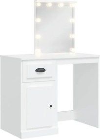 Biała toaletka z lustrem z lampkami led C4-F73