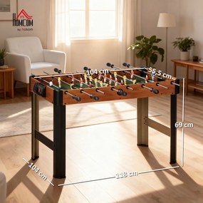 HOMCOM Stół do piłkarzyków, zestaw do piłkarzyków, 2 piłki, antypoślizgowe uchwyty, dla dzieci i dorosłych, licznik punktów, MDF, metal, kolorowy