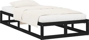Czarne jednoosobowe łóżko z drewna 90x200 Z1-K66