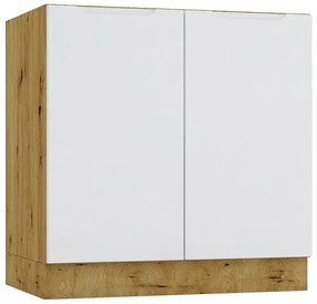 Szafka dolna kuchenna 80 cm dąb artisan + szary - Orfa 11X