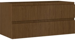 Mexen Rivel szafka łazienkowa podumywalkowa 100 cm, 2 szuflady, ryflowana , orzech - 91A20-10047-2-BFF86