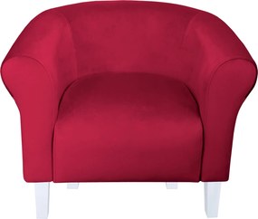 Fotel Milo tkanina Welur wygodny fotel tapicerowany do salonu i sypialni : Kolor nogi - Biała, Kolor tkaniny - VELVET - MG31, Wysokość nogi - 15 cm