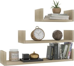 Zestaw Modułowych Półek Ściennych Dąb Sonoma K4-Z72