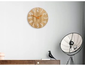 Zegar na ścianę nowoczesny drewniany z dużymi cyframi okrągły cichy loft