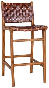 Brązowy hoker z drewna tekowego 101 cm Perugia – House Nordic