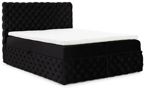 Czarne welurowe łóżko pikowane 5 rozmiarów N2-B94