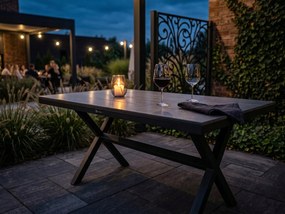 Stół ogrodowy aluminiowy antracyt 150x90x75 trwały blat kompozyt drewniany