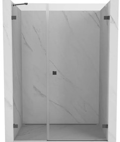Mexen Lunar-B drzwi prysznicowe uchylne prawe 150 cm, transparent, gun gray szczotkowany - 832S-150-050-66-00-P