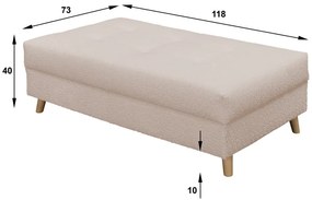 Beżowy puf z materiału bouclé Ariella – Ropez