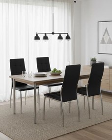 Nowoczesne czarne, pikowane krzesło do kuchni L6-L81