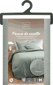 Zielona bawełniana pościel dwuosobowa 3-częściowa 240x220 cm Meline – douceur d'intérieur