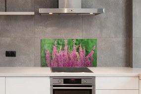 Panel Kuchenny Szklany Kompozycja Kwiatów i Wrzosów