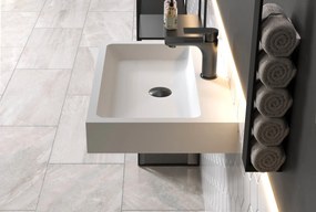 Umywalka ścienna PB2142 z odlewu mineralnegoBiały mat - 60 x 42 x 10 cm