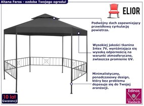 Nowoczesna altana ogrodowa antracyt Irfa