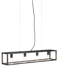 Inteligentna lampa wisząca industrialna czarna z 4 żarówkami Wi-Fi A60 - Cage