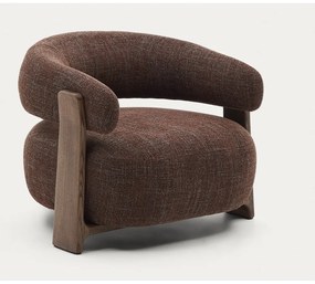 Brązowy fotel z tkaniny szenilowej Granite – Kave Home