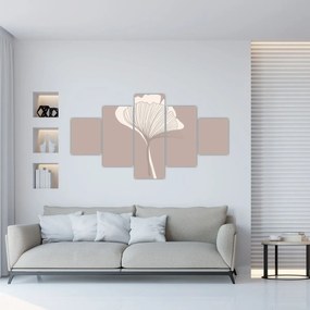 Obraz - Beżowe liście N⁰3 (125x70 cm)