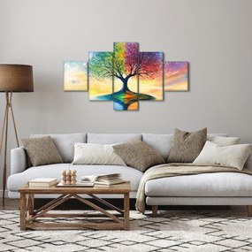 Obraz – Malowane drzewo czterech pór roku (125x70 cm)