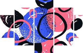 Obraz - Motyw z kółkami w żywych kolorach (125x70 cm)