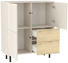 Komoda na nóżkach z 2 szufladami kaszmir + dąb artisan M8-M01