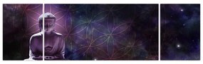 Obraz - Budda z kwiatami życia (170x50 cm)