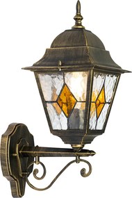 Winietkowa lampa ścienna zewnętrzna antyczne złoto - Antigua Up