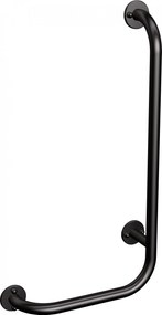 Uchwyt łazienkowy kątowy lewy czarny 60 x 30 cm