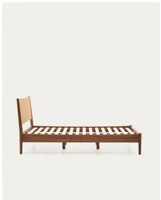 Ciemnobrązowe łóżko dwuosobowe ze stelażem 160x200 cm Elan – Kave Home
