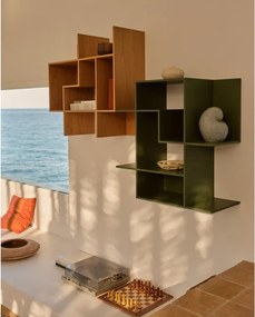 Zielony modułowy system półek 80x80x25 cm Ina – Kave Home