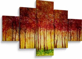 Obraz - Malowanie lasu liściastego (125x70 cm)
