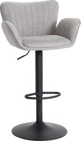 Stołek barowy MCW-M67,  jasnoszary podstawa czarny