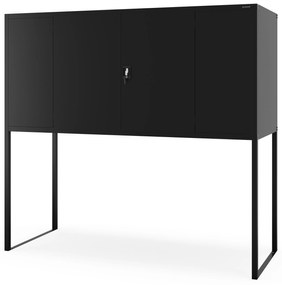 Szafa metalowa do garażu GEORGE, 2250 x 2100 x 900 mm, czarna