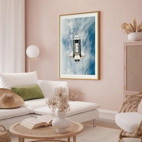 Plakat Wahadłowiec kosmiczny 40x60 cm z ramą złotą z marginesem ARTGEIST B