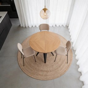 Okrągły rozkładany stół z dodatkowym blatem z blatem w dekorze dębu ø 120 cm Magnus – Windsor &amp; Co Sofas