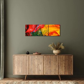Obraz - Niebieska abstrakcja za pomocą pędzla (z zegarem) (90x30 cm)