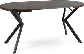 Stół Okrągły Rozkładany DORIAN 80-160 cm Orzech/Czarny Nowoczesny Loft