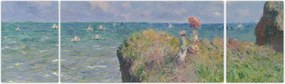 Obraz - Claude Monet, Cliff Walk at Pourville, reprodukcje (170x50 cm)