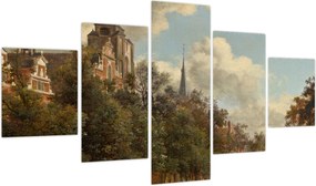 Obraz - Jan van der Heyden, View Down a Dutch Canal, reprodukcje (125x70 cm)