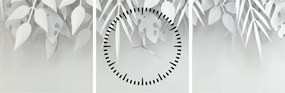 Obraz - Arkusze z plastiku (z zegarem) (90x30 cm)