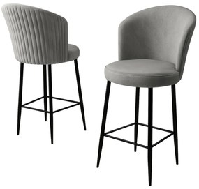 Zestaw krzeseł barowych Fora Grey and Black, 4szt., 4 szt.