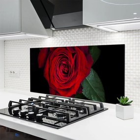 Panel Szklany do Kuchni Elegancka Róża W Zbliżeniu