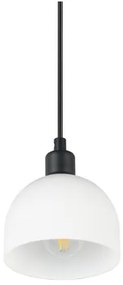 Biała lampa wisząca ze szklanym kloszem ø 12 cm Molly – Trio