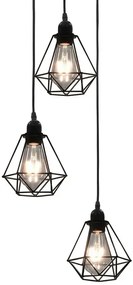 Czarna druciana lampa wisząca w stylu loftowym - EX820 P1-R77