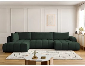 Zielony rozkładany/ze schowkiem narożnik (lewostronny/w kształcie litery U) Fuji – Bobochic Paris