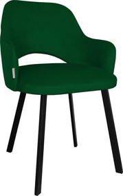 Krzesło Milano tkanina Welur noga metalowa : Kolor nogi - Czarna profil, Kolor tkaniny - VELVET - MG25, Typ siedziska - Siedzisko stałe