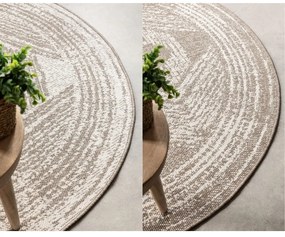Brązowo-kremowy okrągły dywan odpowiedni na zewnątrz ø 140 cm Gemini – Elle Decoration