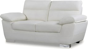 Sofa „Dallas” ze skóry odtworzonej i PVC - 169 x 88 x 90 cm - 2-osobowa - Biały